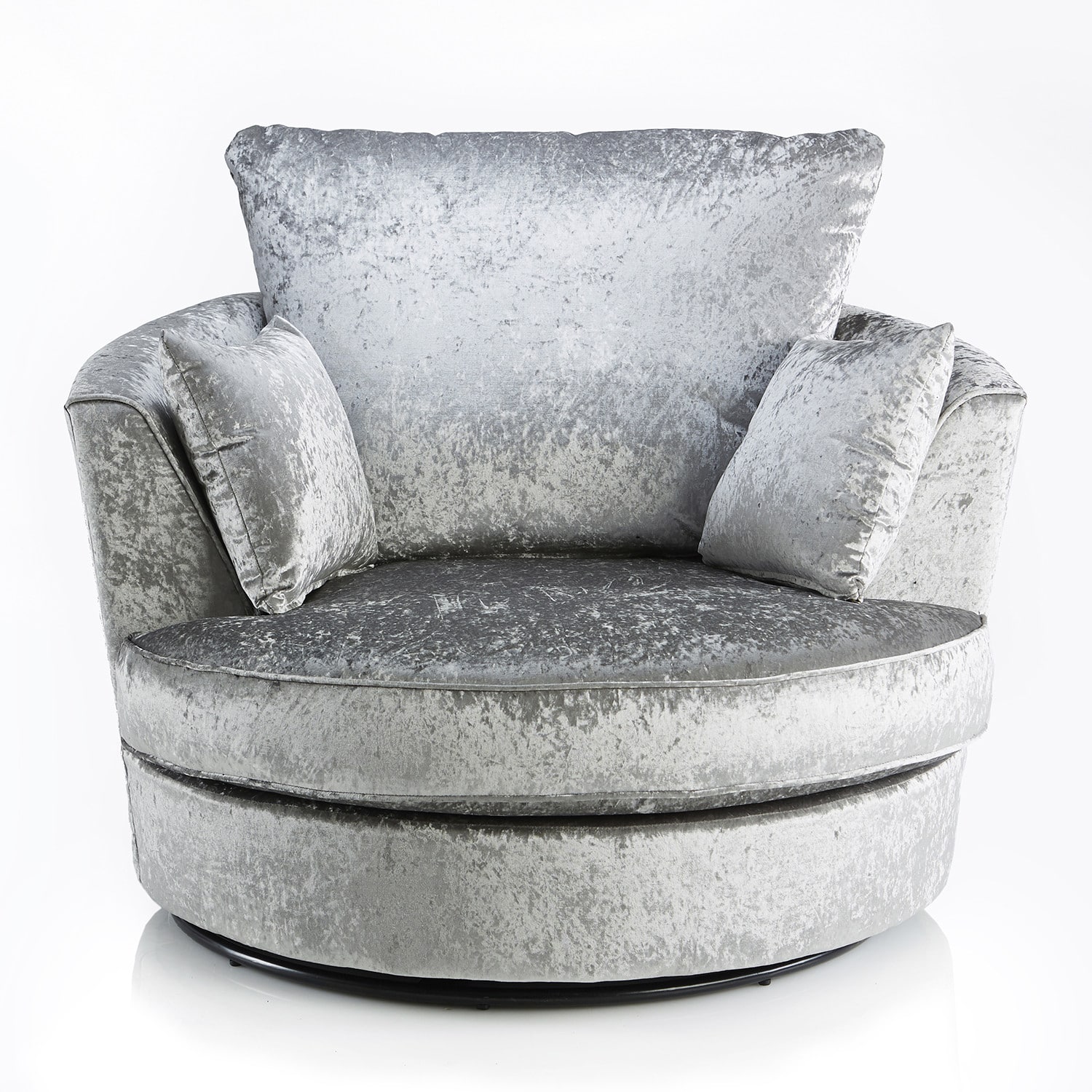 Michigan Crushed Velvet Silver / Grey Swivel Chair