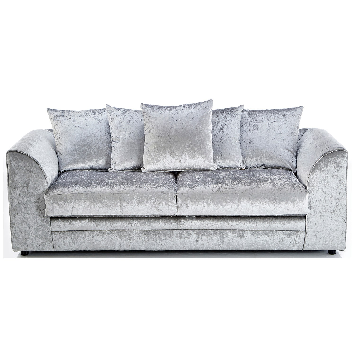 Michigan Crushed Velvet Sofa Silver / Grey 3 Seater