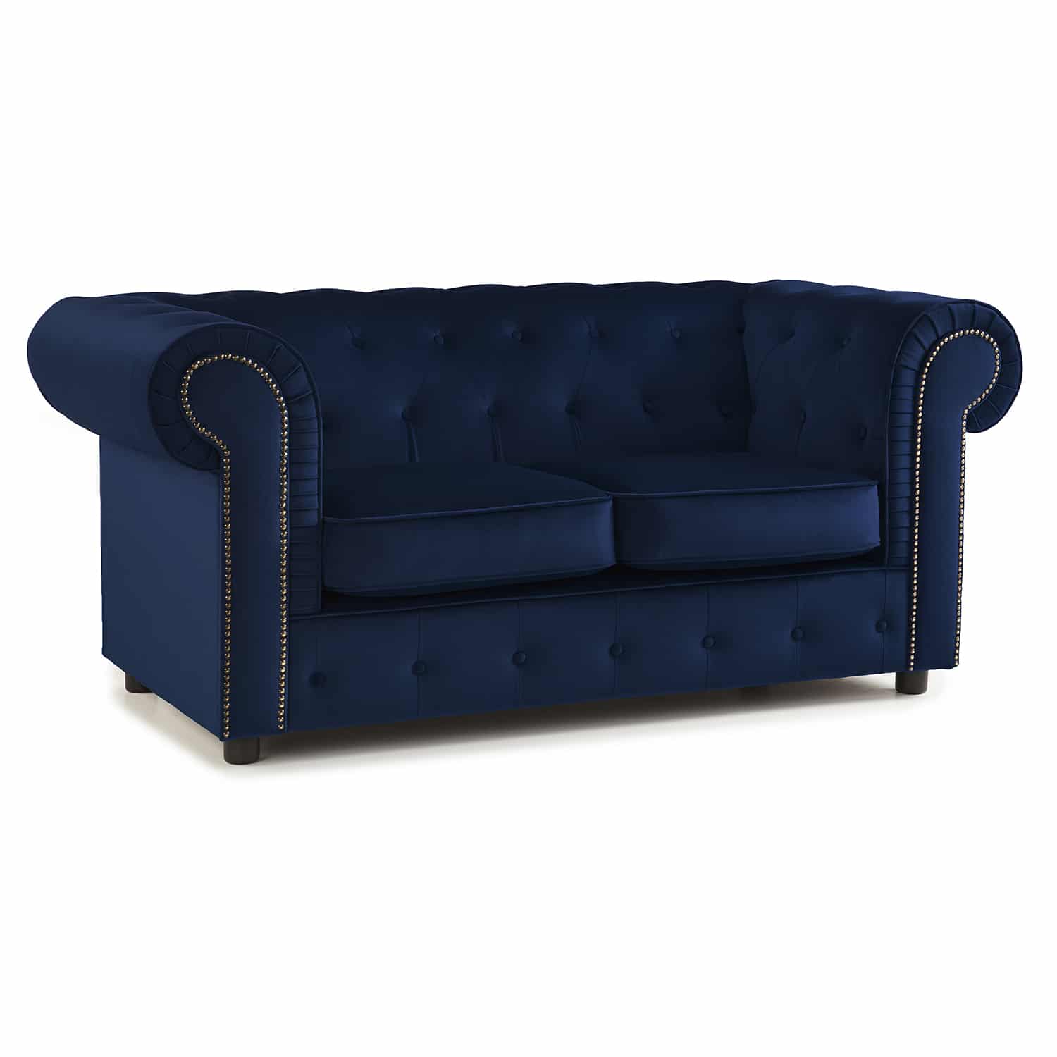 The Ashcroft Soft Velvet Chesterfield 2 Seater Sofa – Indigo